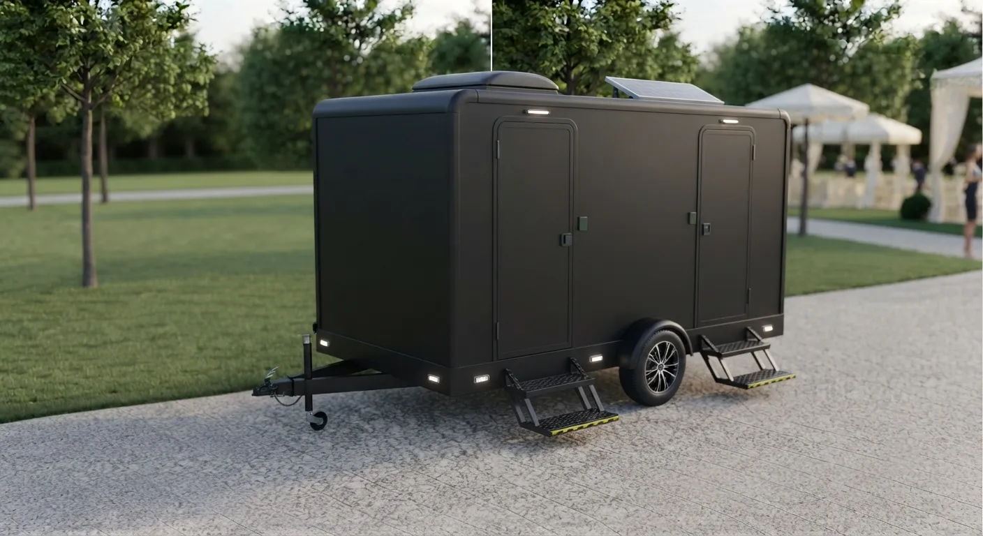 2 stall restroom trailer from our Joplin fleet