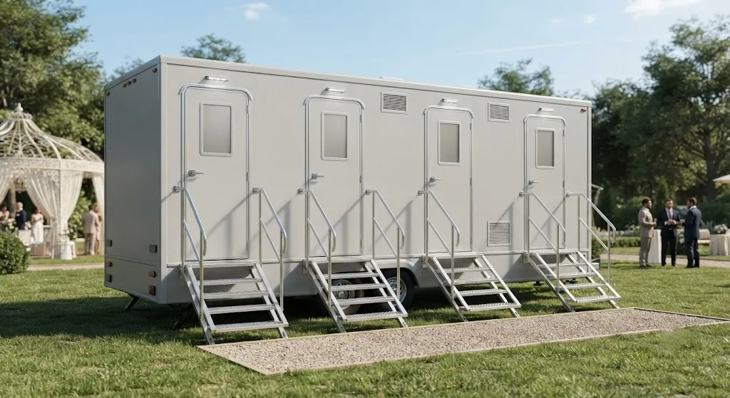 4 stall restroom trailer from our Joplin fleet